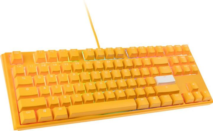 Ducky One 3 Yellow TKL Gaming Keyboard, RGB LED - MX-Blue (US) (US, Cable)