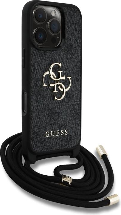 Produktbild Guess 4G Big Logo Cord Stap Crossbody für Apple iPhone 16 Pro - black (Apple iPhone 16 Pro)