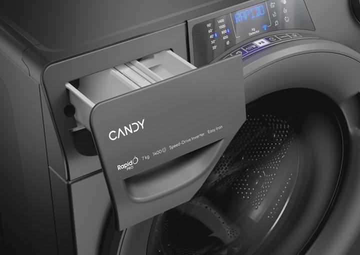 Image du produit Candy RP4 476BWMRR/1-S Lave-linge, A, chargement frontal, profondeur 45 cm, 7 kg, Anthracite (7 kg, Gauche, Prise UE)