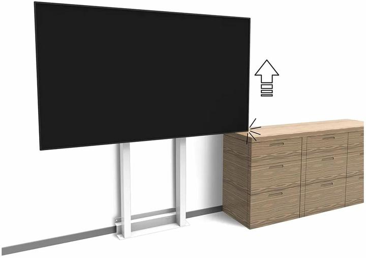 Image du produit Neomounts Support mural motorisé avec boîte de rangement de 10 cm et roues VESA 100x100 jusqu'à 800x600 (100", 110 kg)