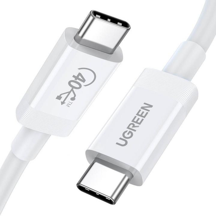 Ugreen Câble USB-C vers USB-C USB4, 40Gbps, 0.8m (Blanc)