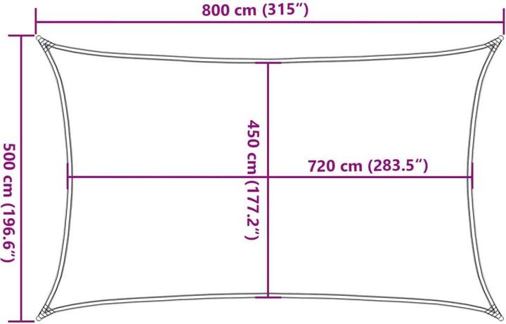 Produktbild VidaXL Sonnensegel (500 x 800 cm)