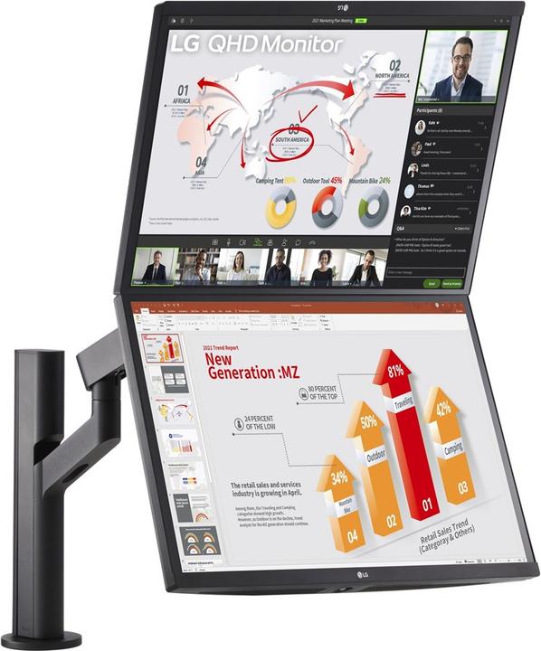Actual product image LG 27QP88D-B Ergo Monitor USB-C HDMI DP IPS (2560 x 1440 pixels, 27")