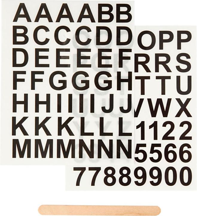 Produktbild Focus Home Interactive Rubbelaufkleber Buchstaben und Zahlen schwarz, 2 Bögen