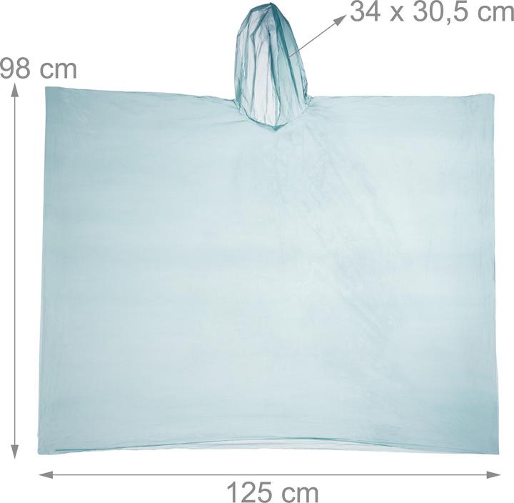 Actual product image Relaxdays 20x rain poncho (One size)