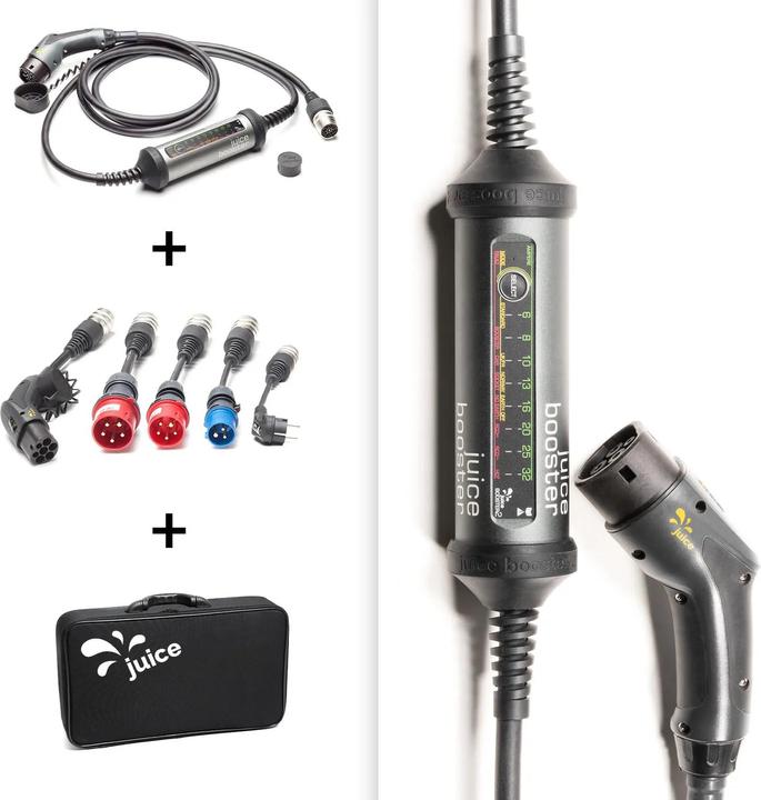 Produktbild Juice Technology Juice Booster 2 EU Traveller Set Plus (Typ 2, 22 kW, 32 A, Typ 2, CEE16 rot, CEE32 rot, CEE 7/7)