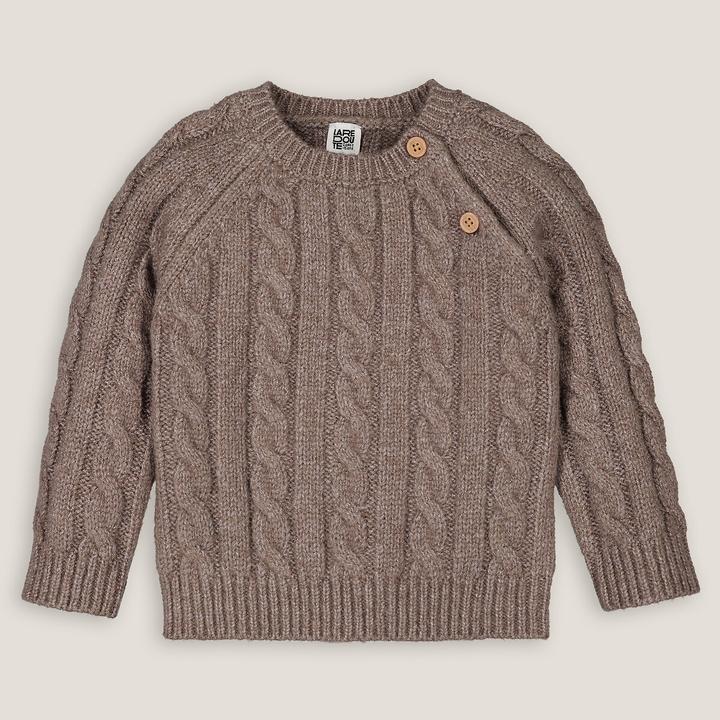 Produktbild La Redoute Collections Rundhalspullover mit Zopfmuster (80)