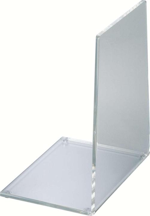 Maul Acrylic bookend, crystal clear, thickness: 4 mm Dimensions: (W)93 x (D)136 x (H)158 mm, incl.