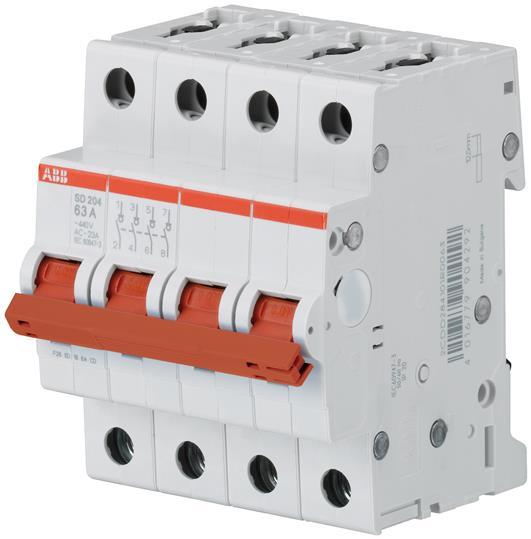 Image du produit ABB SD204/50 Interrupteur-sectionneur 4P, 50A 2CDD284101R0050