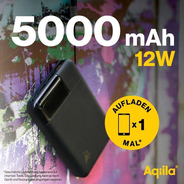 Productafbeelding Aqiila Powerbird B5B - Powerbank 5000 mAh, 12W - Zwart (5000 mAh, 12 W, 37 Wh)