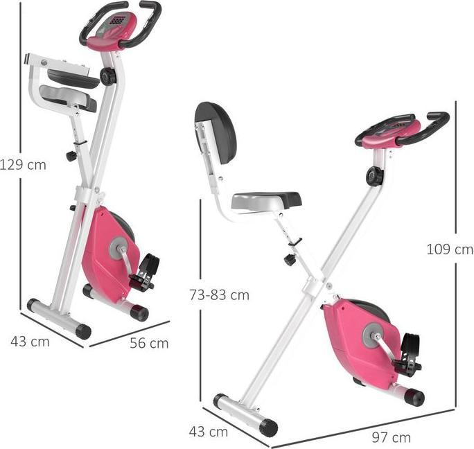 Produktbild Swisshandel24 Heimtrainer F-Bike, 8-stufiger Magnetwiderstand, Rosa-Weiss 43x97x109 cm