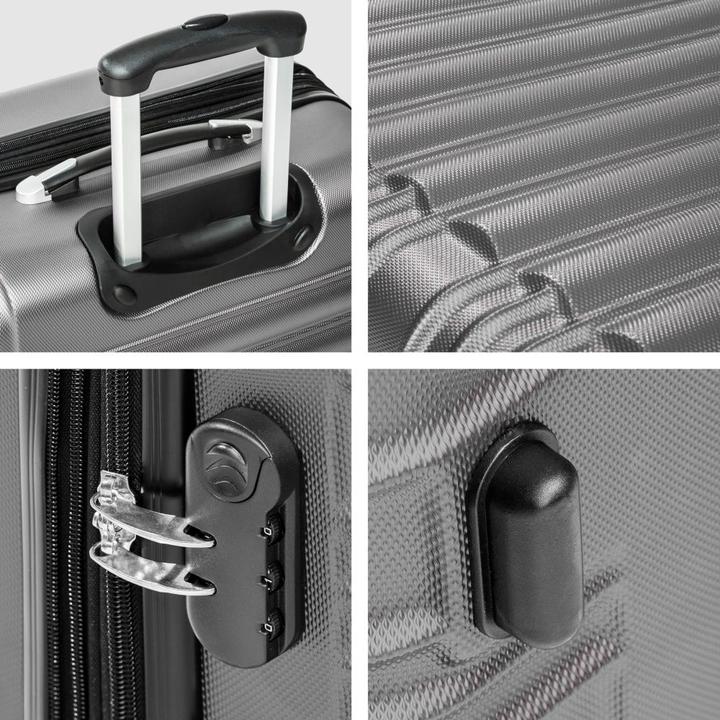 Immagine prodotto tectake Set di valigie rigide (106 l, Bagaglio a mano (fino a 50 litri), M (50 - 90l), L (90 - 115l))