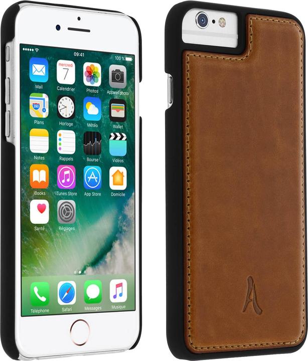 Actual product image Akashi Schutzhülle aus Echtleder stoss- kratzfest für iPhone 6/ 6S/7 / 8 – Kupfer (Apple iPhone SE (3rd Gen))