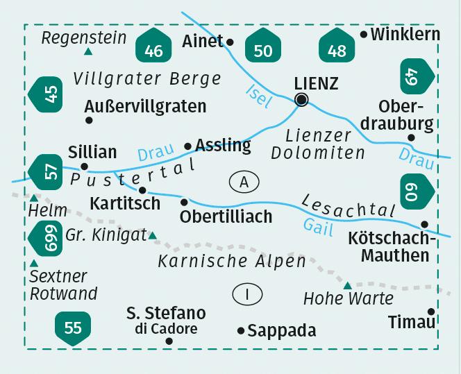 Produktbild Wanderkarte 47 Lienzer Dolomiten, Lesachtal, Karnischer Höhenweg 1:50.000