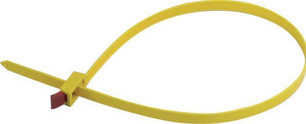 Actual product image HellermannTyton Cable tie SpeedyTie® (L x W) 750 mm x 13 mm SPEEDYTIE-PA66-YE-V1 Color: Yellow, Red 5 pcs. (Plastic cable ties, 750 mm, 5 pcs.)