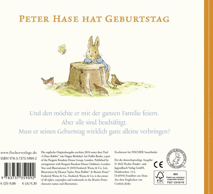 Produktbild Peter Hase feiert Geburtstag (Deutsch, Beatrix Potter, 2022)