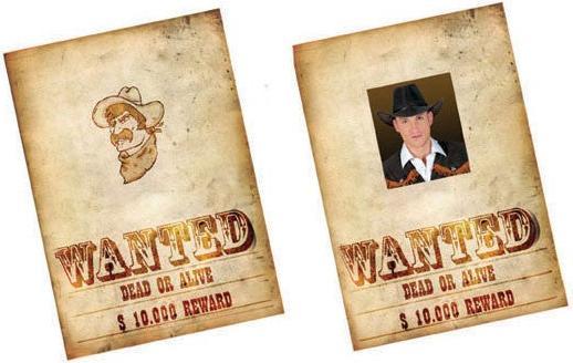 Actual product image Funny Wilder Westen Wanted Steckbrief