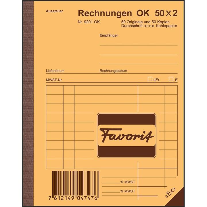 Immagine prodotto Favorit Fatture del libro copia carbone con carta autocopiante (100 x)