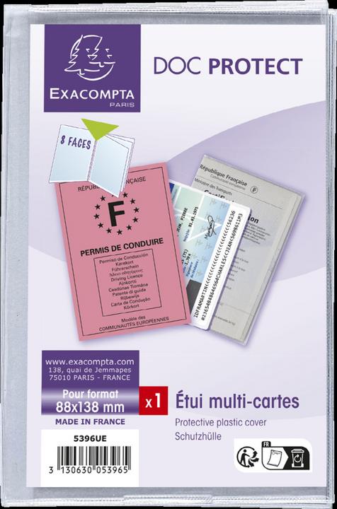 Actual product image Exacompta Doc Protect PVC 4 Part Multi Card Protective Sleeve - Crystal (10 x)