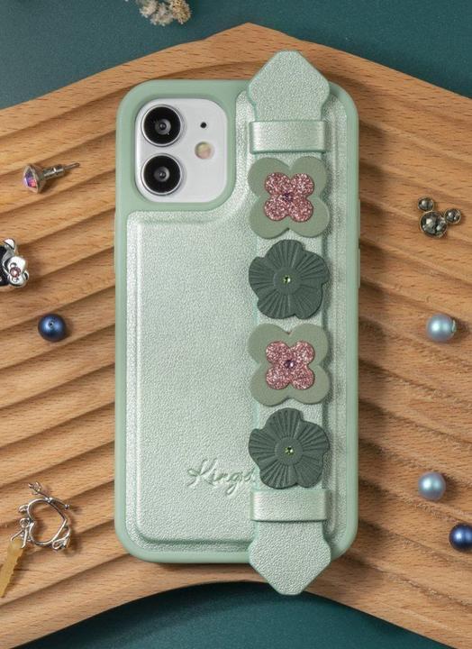 Actual product image Kingxbar The Sweet Series case is decorated with original Swarovski crystals for the iPhone 12 mini green (Apple iPhone 12 mini)