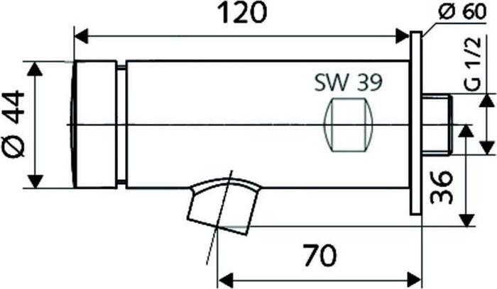 Produktbild Schell Selbstschluss-Wandauslauf PETIT S Typ HD-K 120mm Auslauf, chrom