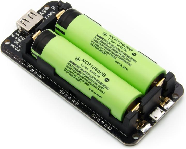 Image du produit Purecrea 2x18650 Bouclier de batterie au lithium 5V 3A / 3V 1A