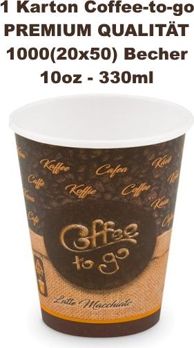 Produktbild Wimex.eu 1000 Stück - 330ml Einweg-Kaffeebecher Coffee to go ML - 1 Karton (1000 x)