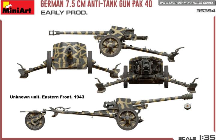 Image du produit Mini art French 7.5cm Anti-Tank Gun PaK 40. Early Prod