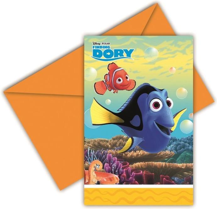 Amscan Kinderparty Einladungskarte Findet Dory 6 Stück (6 Stk.)