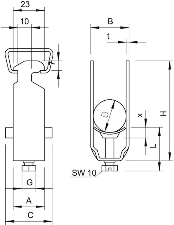 Image du produit OBO Bettermann Collier de serrage 2056/2 2 fois 52-58mm