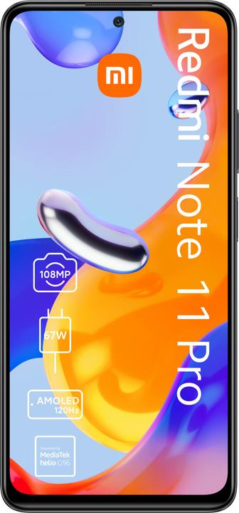 Image du produit Xiaomi Redmi Note 11 Pro (128 Go, Gris graphite, 6.67", Double SIM hybride, 108 Mpx, 4G)