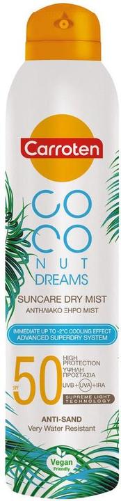 Carroten Brume sèche SPF 50 Rêves de noix de coco 200 ml (Spray solaire, SPF 50, 200 ml)