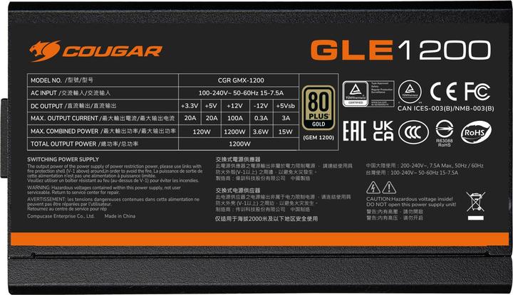 Produktbild Cougar Netzteil GLE 1000W ATX3.1 / 80 Plus Gold (1000 W)