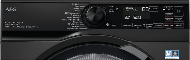 Produktbild AEG LWR7BLACK Waschmaschine-Trockner Kostenlose Installation Frontlader Schwarz D