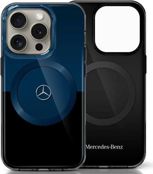 Actual product image Mercedes MEHMP16X23HBIKV iPhone 16 Pro Max 6.9" czarny niebieski/black blue hardcase MB Double La (Apple iPhone 16 Pro Max)