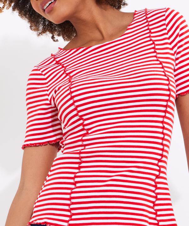 Actual product image Joe Browns Exposed Seam Striped Scoop Neck Tee (44)