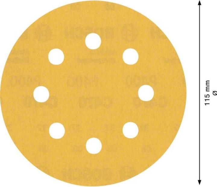 Actual product image Bosch Professional Zubehör EXPERT C470 Sanding paper with 8 holes for random orbital sander, 115 mm, G 400, 5 pcs. (400)