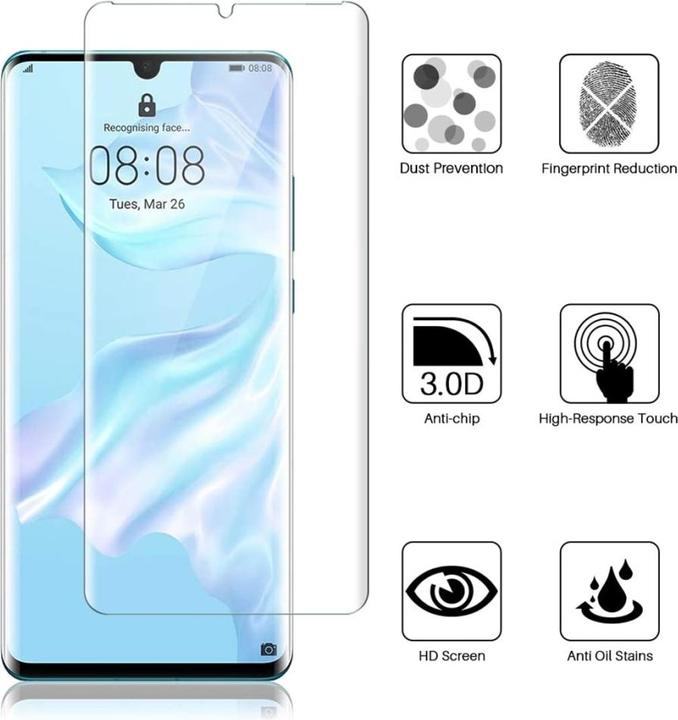 Produktbild Screenguard Huawei P30 Pro Panzerglas Schutzfolie Case Friendly Design (1 Stück, Huawei P30 Pro)