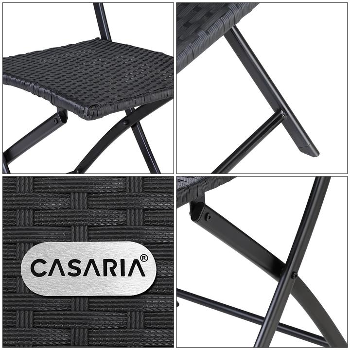 Image du produit Casaria Chaise pliante en poly rotin (4x Set)
