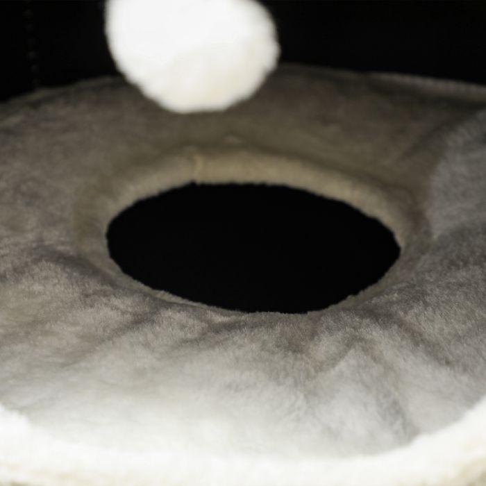 Produktbild Swisshandel24 Kratztonne, 100 cm hoch Katzentonne mit 3 Höhle, Kratzbaum für Katze bis 6 kg (100 cm, Kaffeebraun+Cremeweiss)