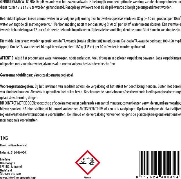 Actual product image Exit Pool pH-Minus Powder 1 Kg