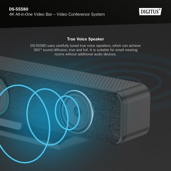 Image du produit Digitus Barre vidéo 4K All-in-One – Système de vidéoconférence