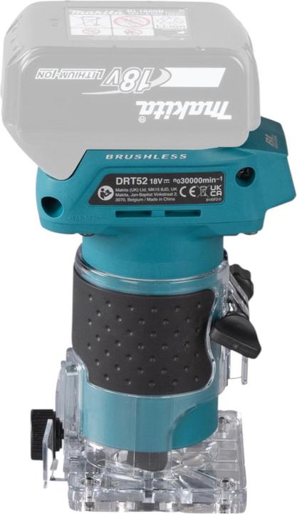 Produktbild Makita DRT 52 SGJ Akku Kantenfräse 18 V 6 mm Brushless + 2x Akku 6,0 Ah + Ladegerät + Makpac