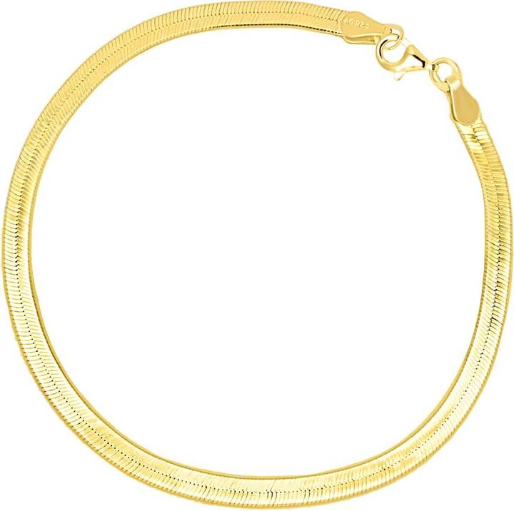 Immagine prodotto Candy Bracciale M a spina di pesce, argento 925, placcato oro (19 cm, Placcato oro 18k, Argento 925)
