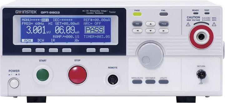 Produktbild GW Instek GPT-9801 Isolationsmessgerät, Stossspannungsprüfgerät 100 V, 250 V, 500 V, 1000V 9500 MΩ (Messgerätkoffer)