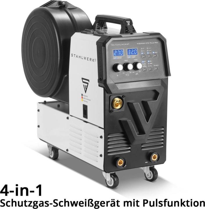 Produktbild Stahlwerk Schweissgerät MIG 270 Puls Pro 4-in-1 Schutzgas-Schweissgerät Alu-Paket