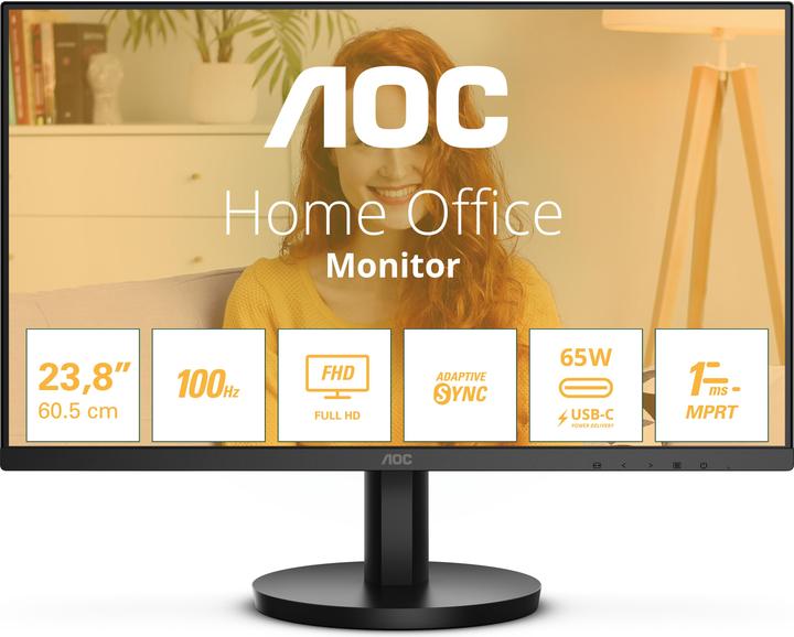 AOC 24B3CA2 IPS monitor,,, 4ms, 1x HDMI/1x USB-C/2x USB 3.2, speakers (1920 x 1080 pixels, 23.80")