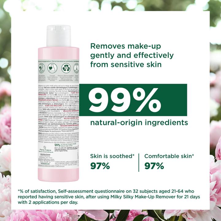 Image du produit Klorane Pivoine bio eau démaquillante lactée lait (Chiffons de nettoyage, 200 ml)