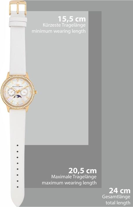 Image du produit Multifonctions Amidala en cuir véritable or jaune - 34116 (Montre analogique, 38 mm)
