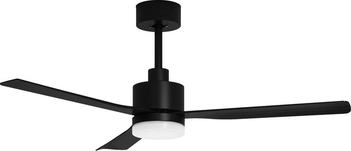 Produktbild Emke Deckenventilator mit Beleuchtung, 3 Blättern, 6 Geschwindigkeiten, 3 Lichttemperatur,Ø132cm, Schwarz
